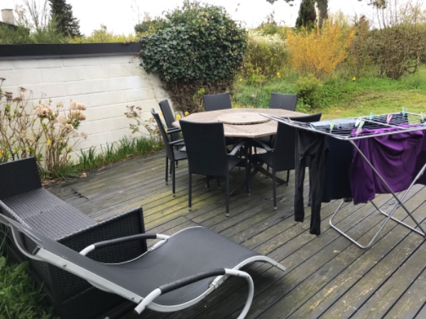 Nedtagning af gammel træterrasse og bygning af ny terrasse