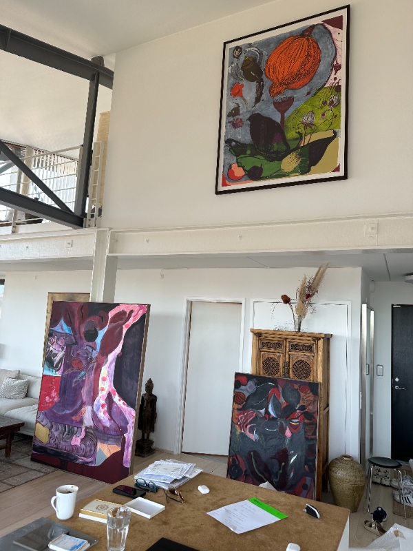 opsætning af maleri i 4 meters højde