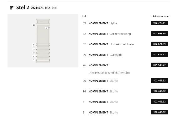 Samling og montering af PAX skab med skydelåger (150x66x238 cm)