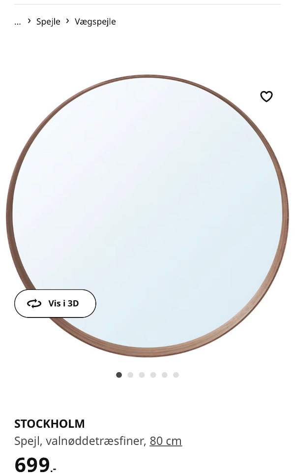 Opsætning af spejl og 3 stk. knage på væggen i entreen