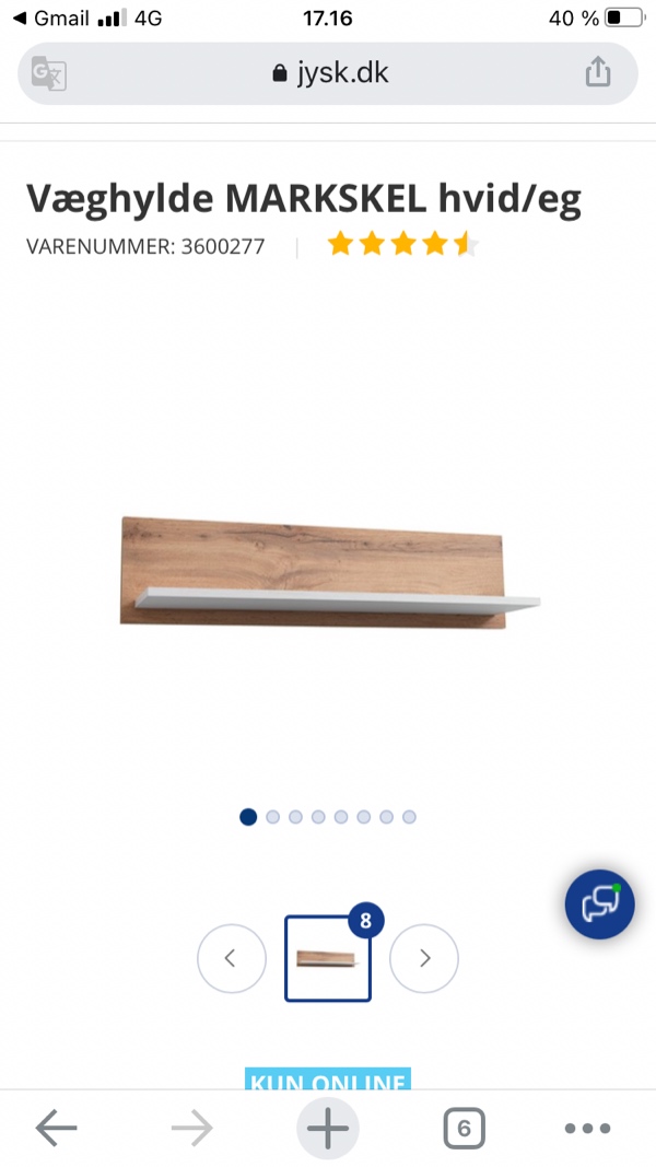 Samle~Opsæt skrivebord, væghylde og 8 rums boghylde