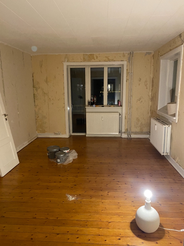 Spartel af vægge i 3 rum + loft i 1 rum