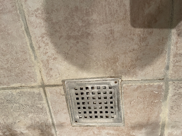 Fuge er gået i stykker i bruseniche. Kantfuger bør også skiftes.