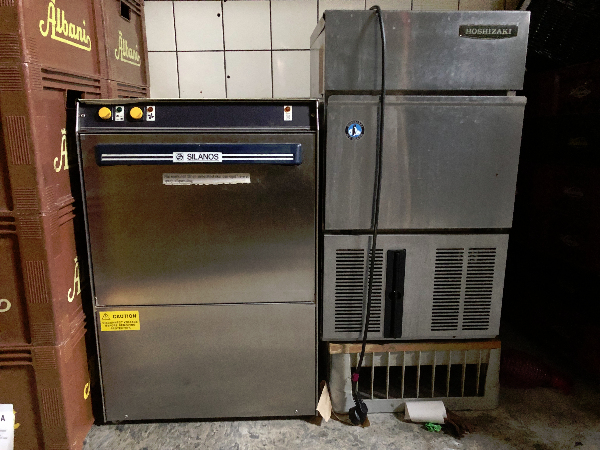 Glasvasker og ismaskine til storskrald