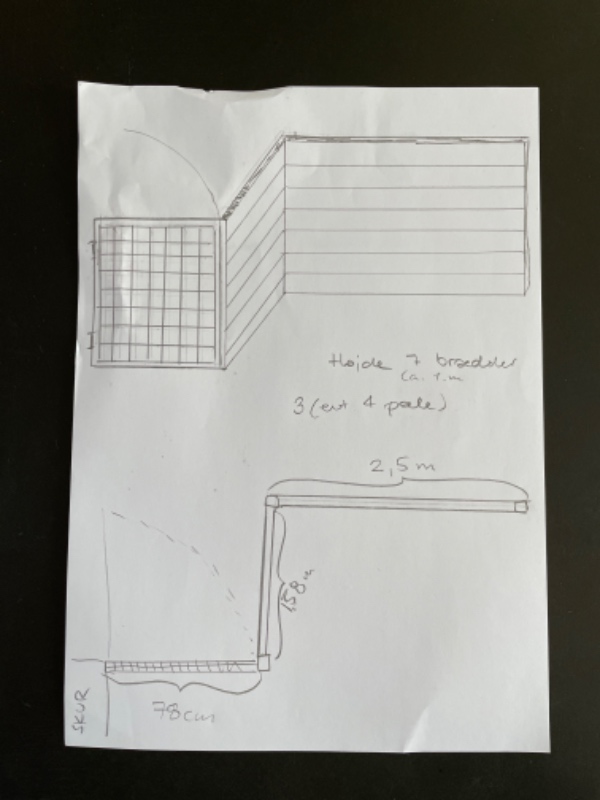 Plankeværk på ca. 4 meter og støbning af 3 stolper