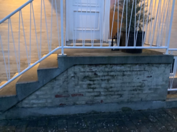 Renoveret hovedtrappe af beton