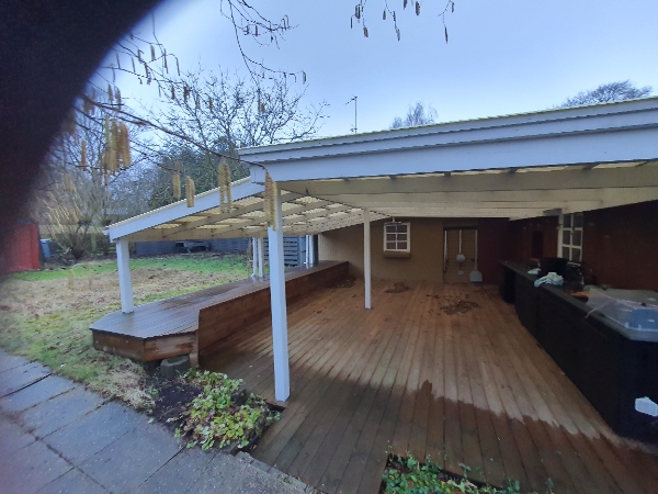 Bytte tag over udekøkken