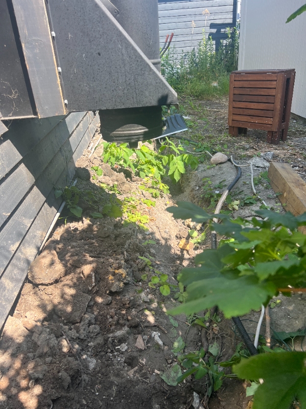 Gravet en rende på cirka 20 meter i frostfri dybde