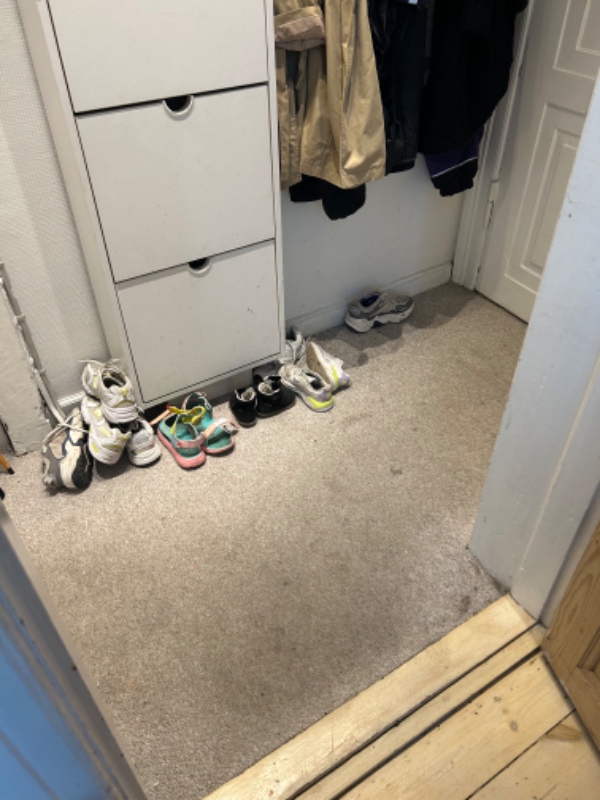 Lagt klickgulv og lavet kasse til elskab