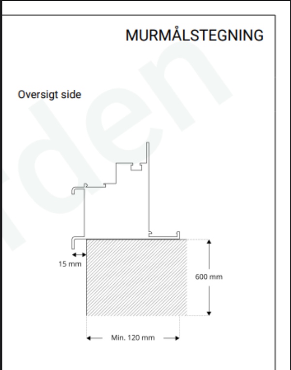 Opmuring af 60cm murstensvæg til 20m2 orangeri