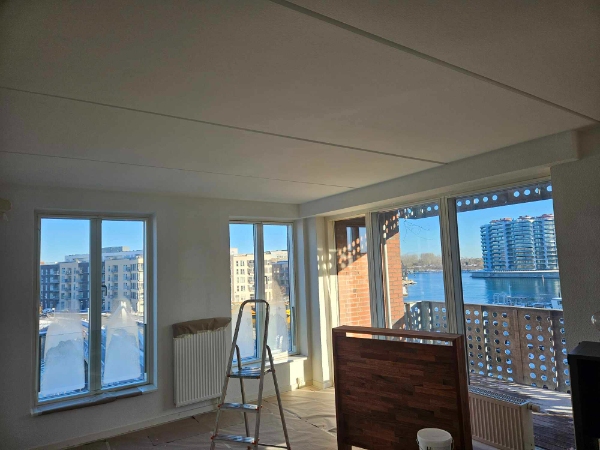 ¨male væg og paneler i lejligheden
