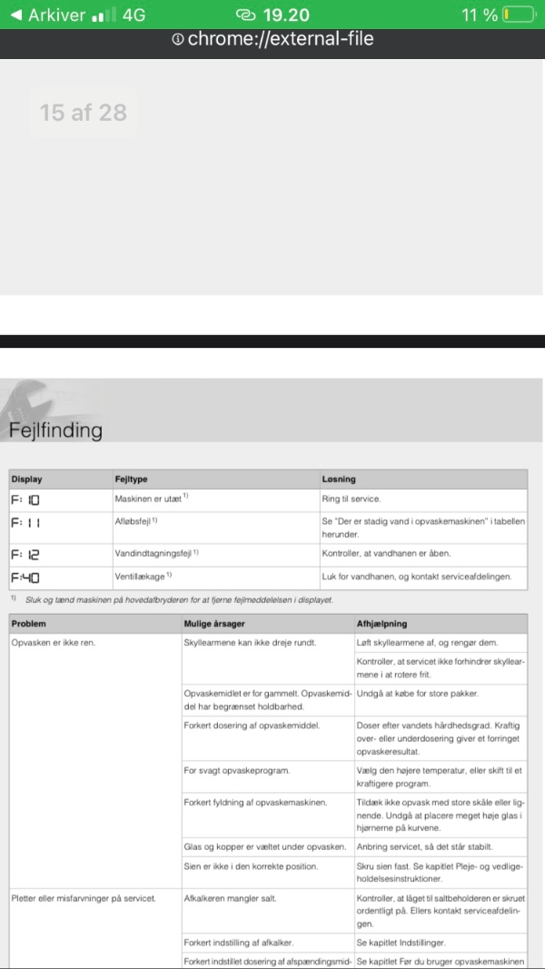 Reperation af Asko opvaskemaskine D8437IS. Fejlkode 12 (Vandindtag)
