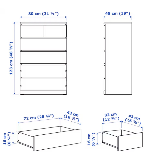 Samle 3 IKEA kommoder