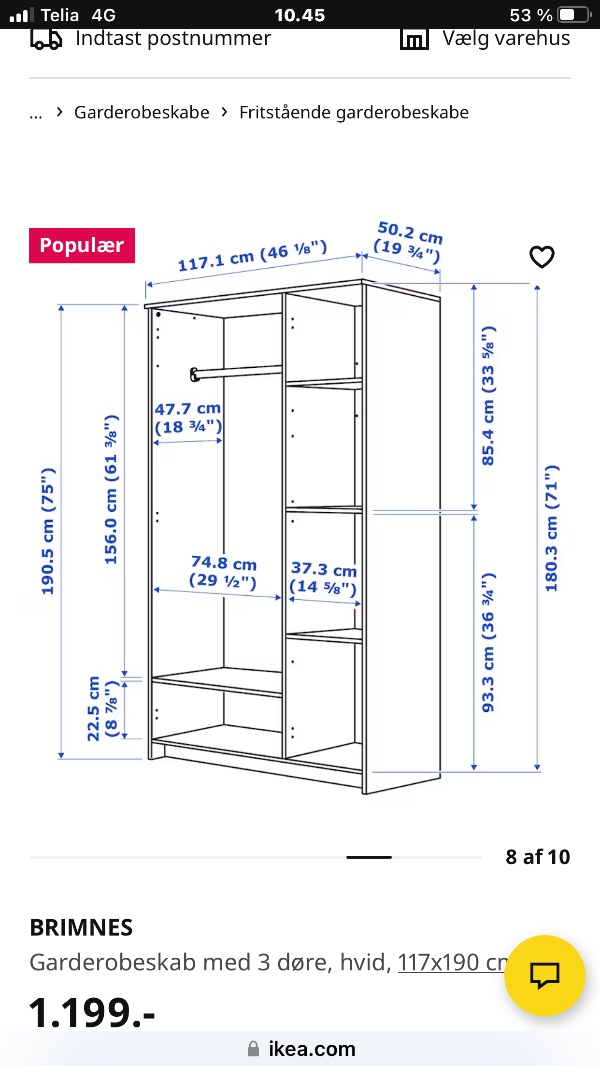 Montering af mindre skab