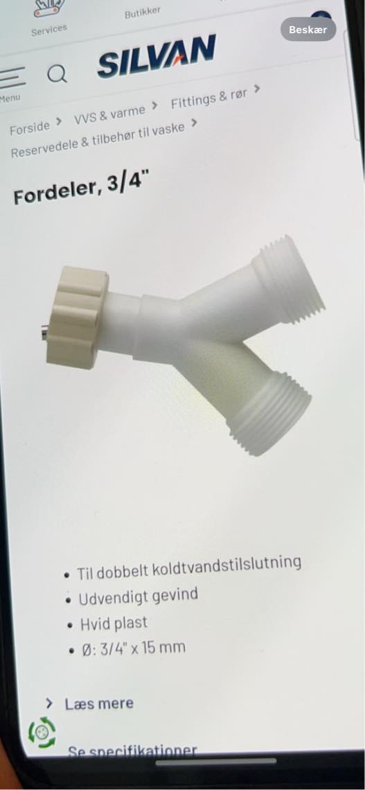 Tilslutte dobbelt koldtvands tilslutning