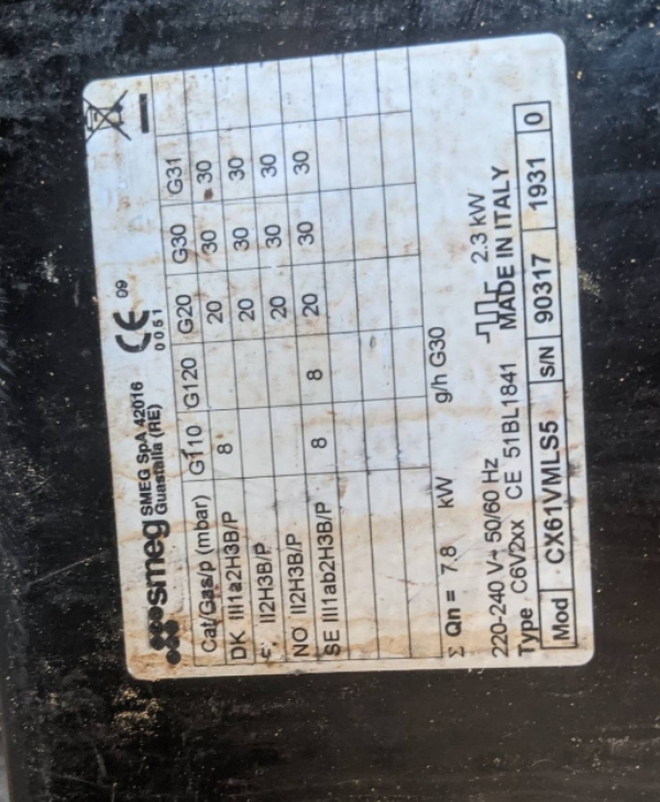 Repareret yderglas på ovn