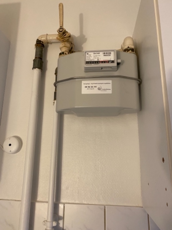 Monteret og tilsluttet et gaskomfur