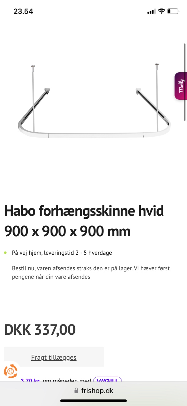 Opsætning af væghylde + opsætning/montering af bruseforhængsstang