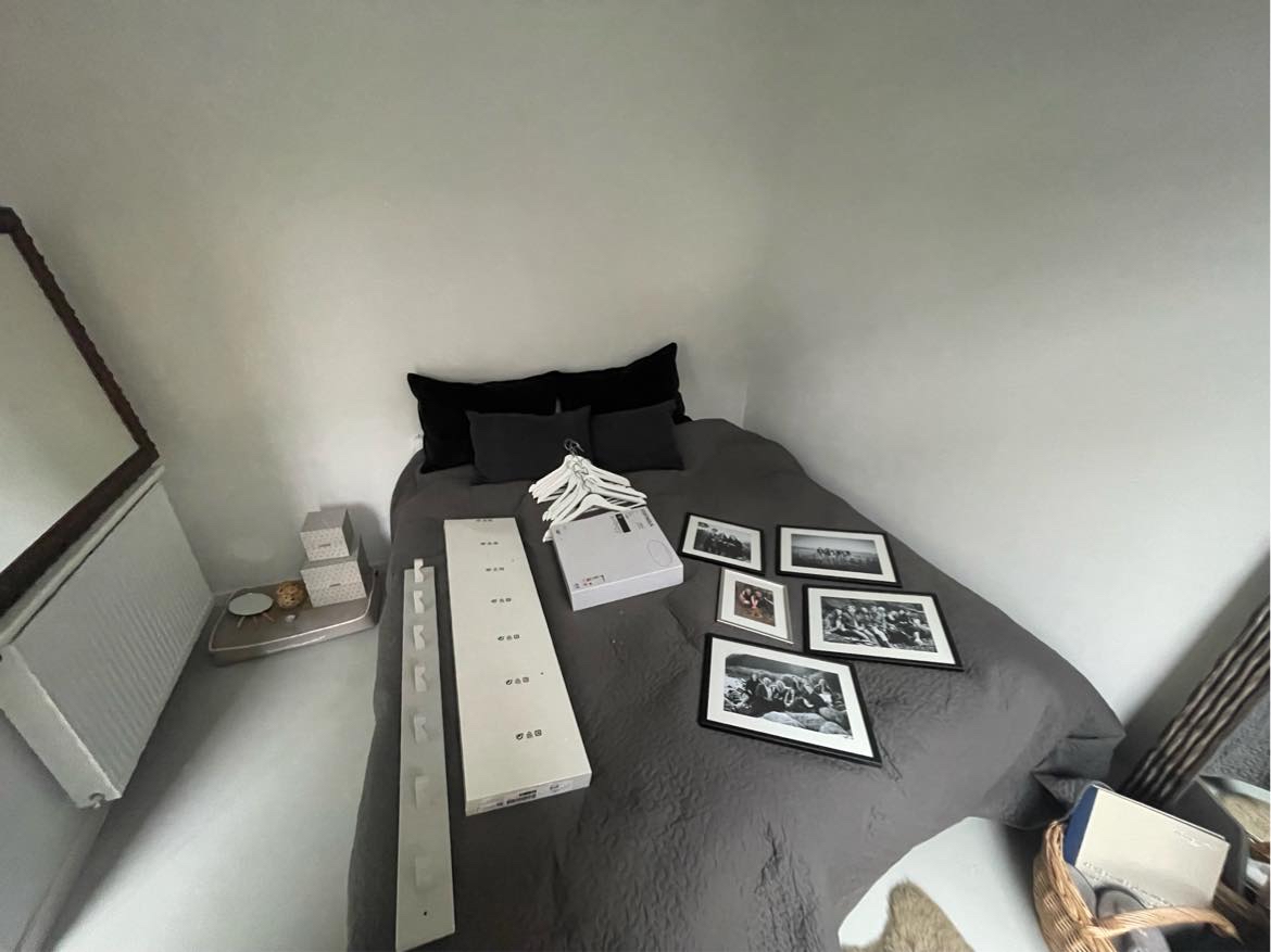 Loftslampe, 5billeder, 2spejle og 2reoler (ophæng)