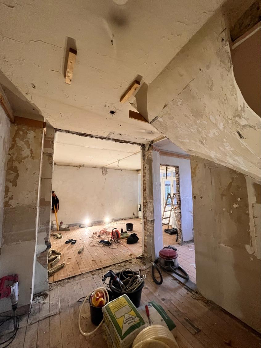 Opsætning af gipsloft m. 100 mm isolering