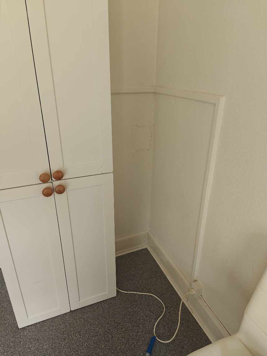 Tilmuring af hul til muret skorsten (tidligere tilsluttet gasovn)