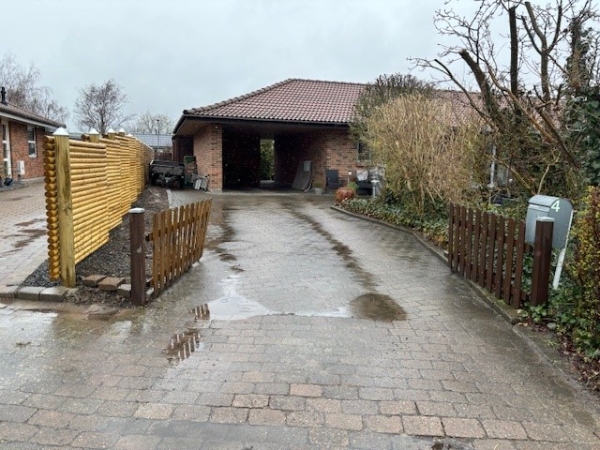 udvidelse af indkørsel med 60 cm x 10 meter