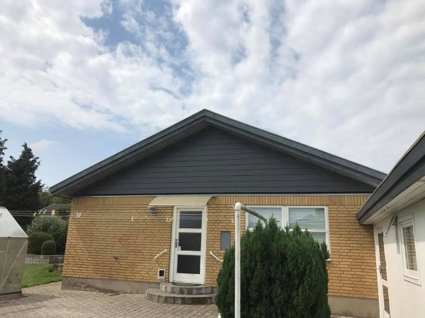 Maling af gavle på etplanshus