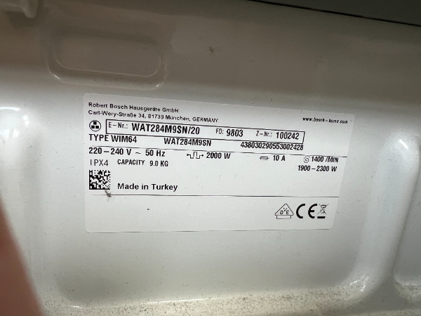 Reparation af Bosch vaskemaskine