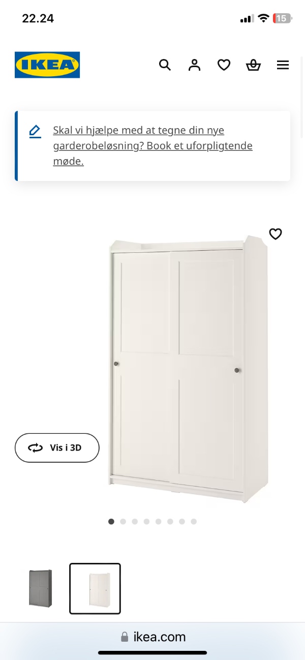 Samling af garderobeskab