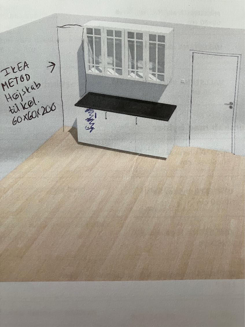 Opsæt & samle IKEA køkken. Borer 2 gardinstænger op. Borer TV op. Fjerne et opsat underskab & skærer sokkel af.