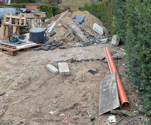 Kørt affald på genbrugsstation