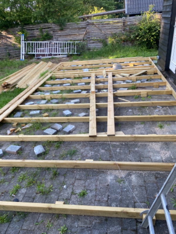 Færdiggjort en terrasse