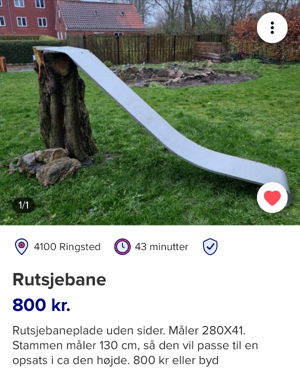 Fragte mindre rutchebane fra Ringsted til Strib