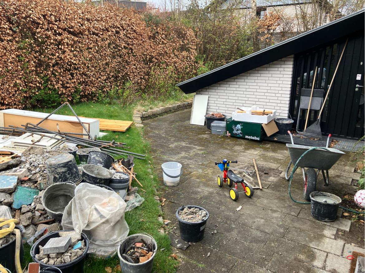 Fjerne affald fra renovering