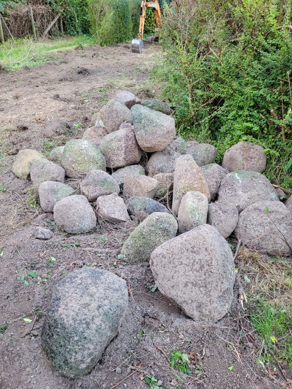 Afhentning af store sten