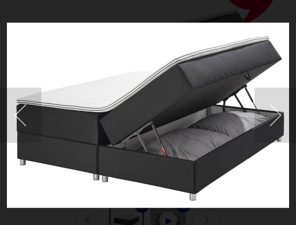 Opbevaringsseng fra Jysk og opbevaringssofa fra Ikea