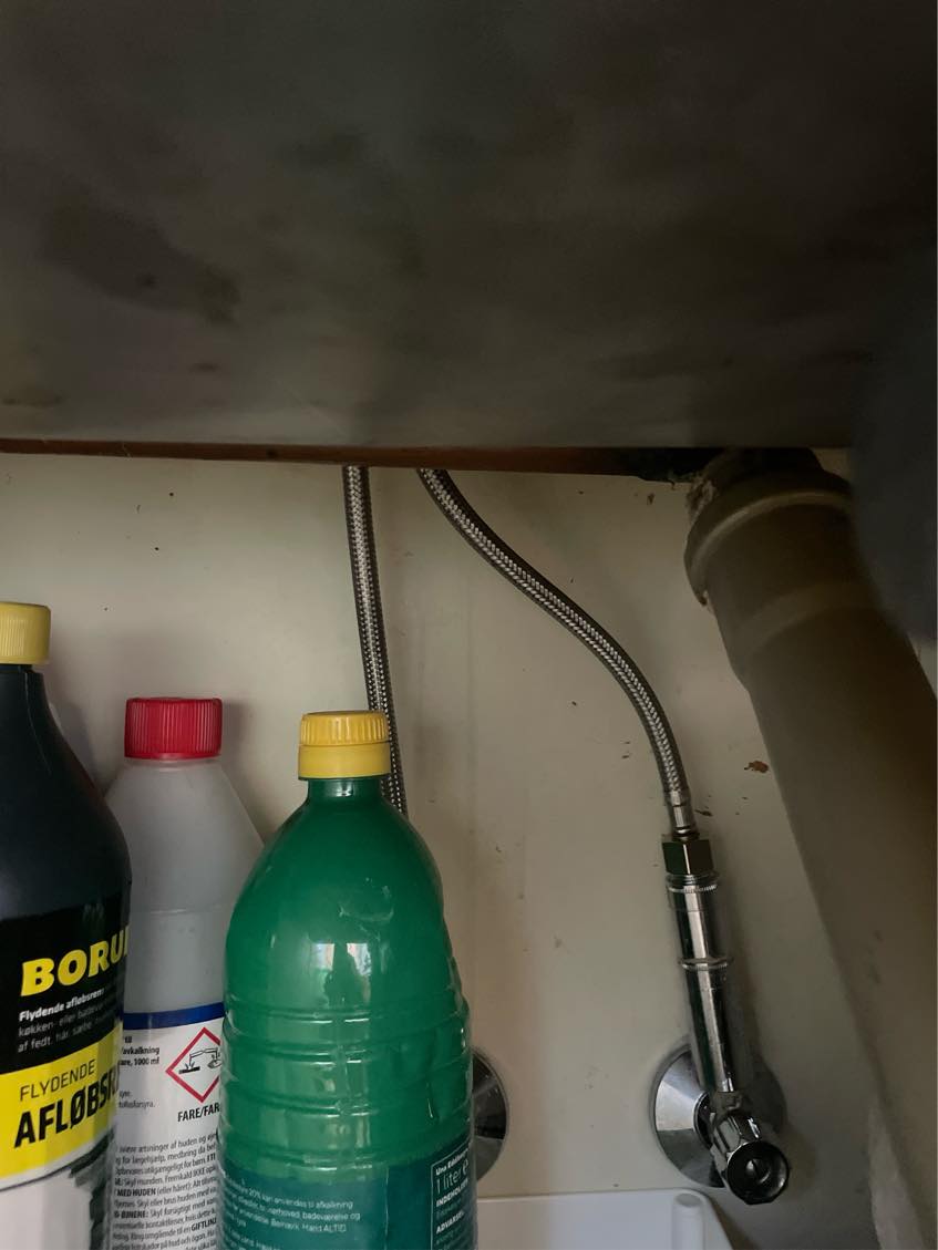 Udskifte blandingsbatteri samt skifte ventil