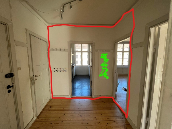 Nedrivning af væg og gammelt køkken (Inkl. bortskaffelse)