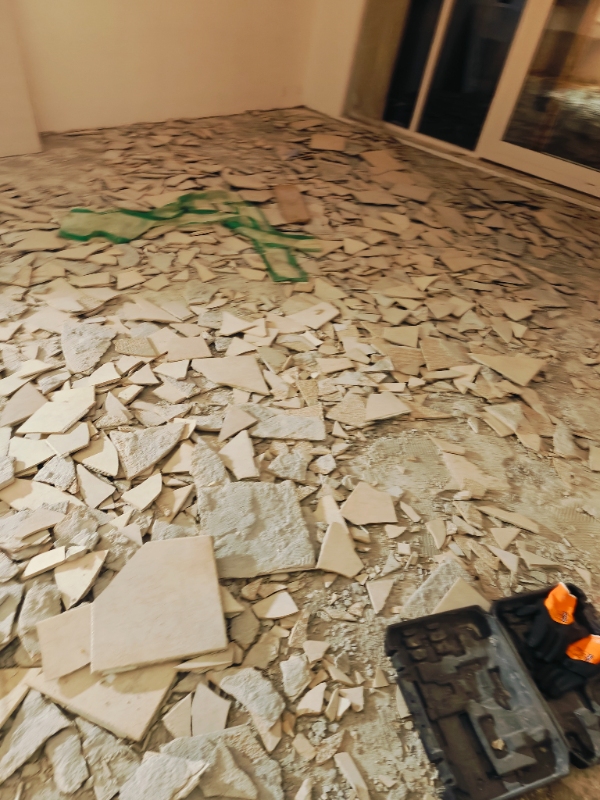 Bortskaffelse af klinker fra villa.