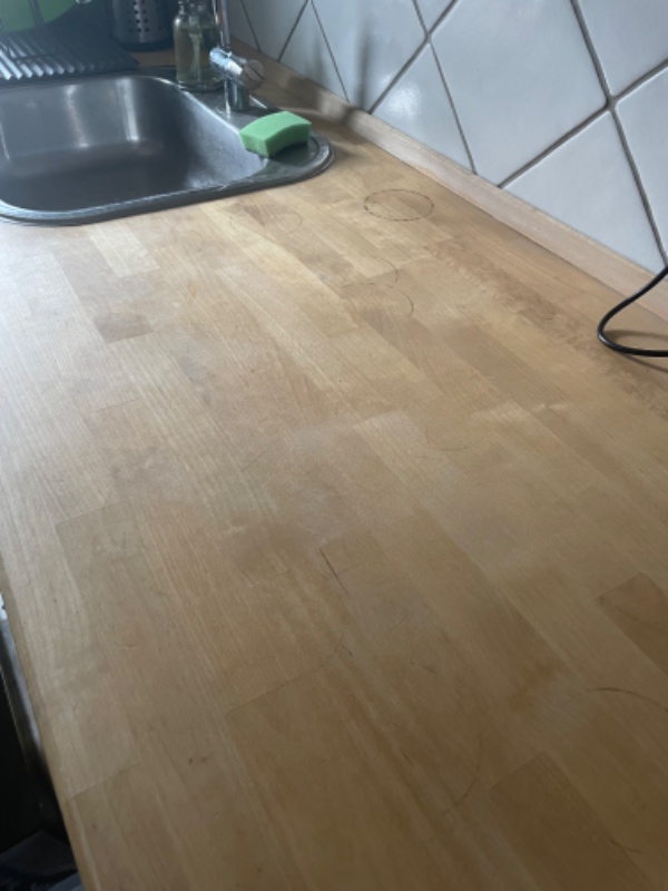 Slibning af køkkenbordplade