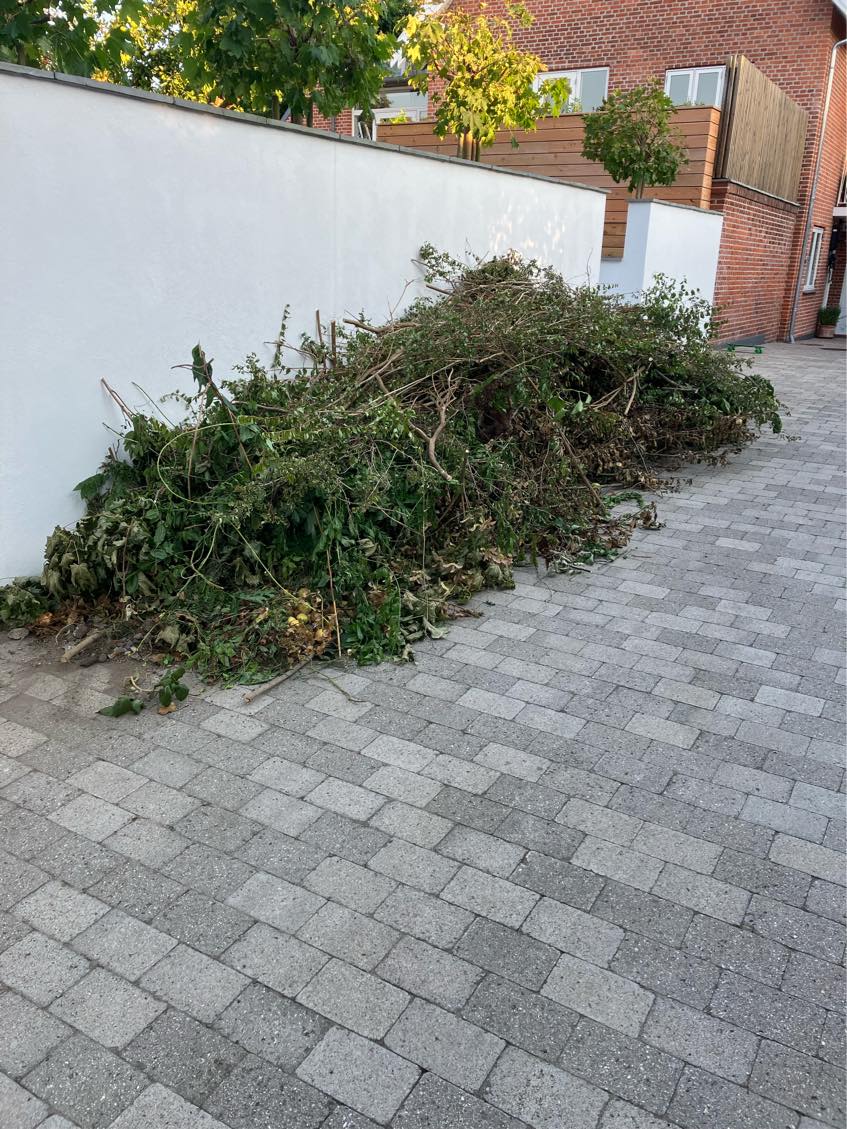 Haveaffald på genbrugspladsen