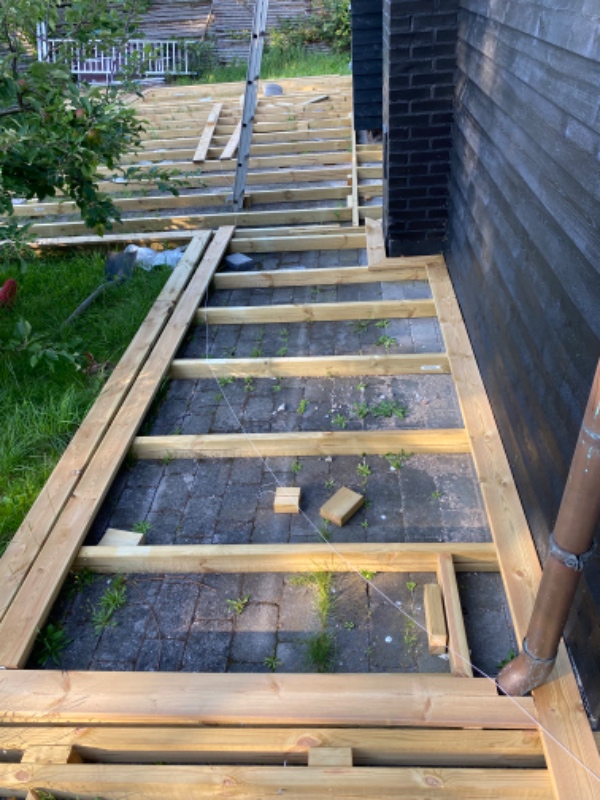 Færdiggjort en terrasse