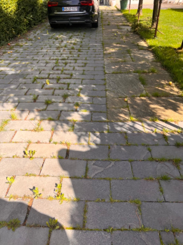 Fjerne ukrudt rundt fliser