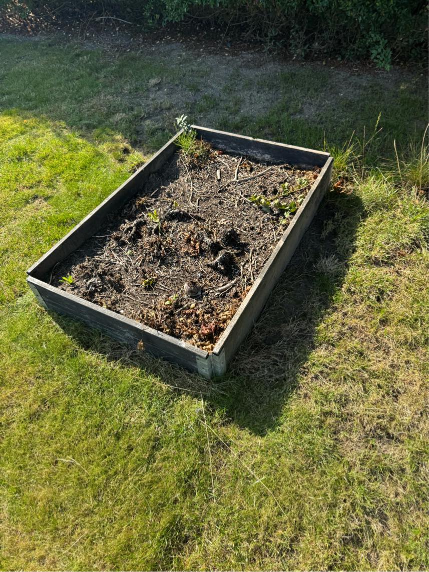 Fjerne kompost bunke + sandkasse