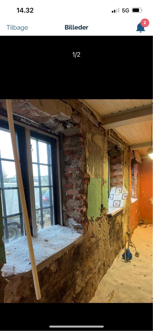 Rette vægge op og vandskure