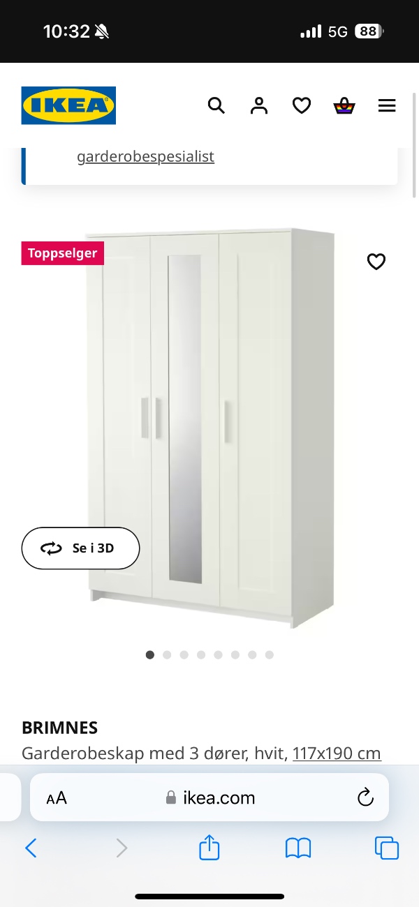 Opsætning av klesskap