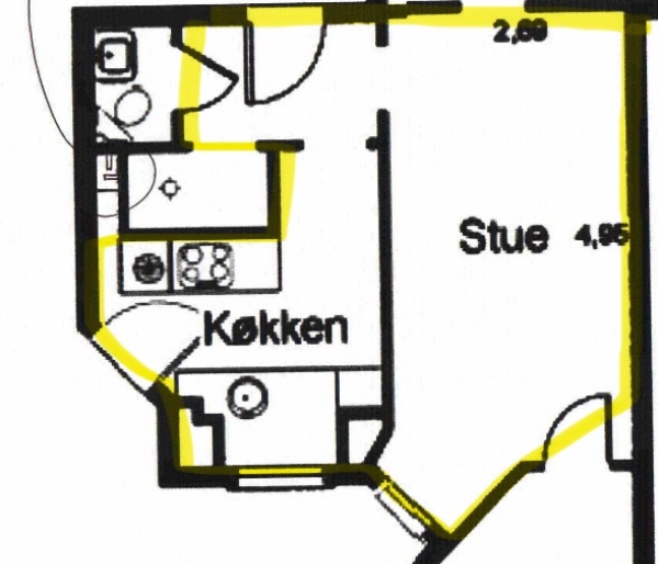 Slibning af trægulve (26 m2) + lakering + nyt gulv i gang (1,36 m2)