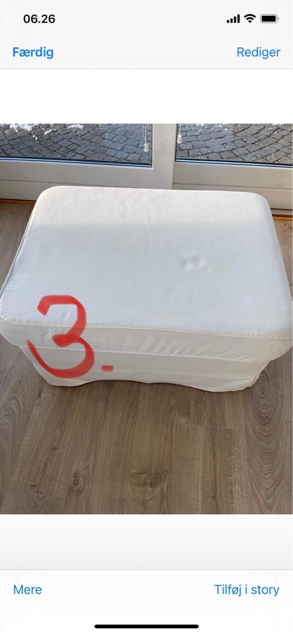 Hente en sofa plus puf i Bjerringbro udenfor Viborg