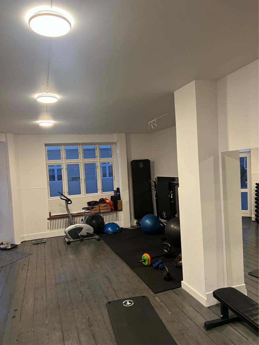 Skal bruge en til alsidige opgaver: loftlampe, dørhåndtag, opsætte ribbe , evt ligge gummigulv i træningssal.