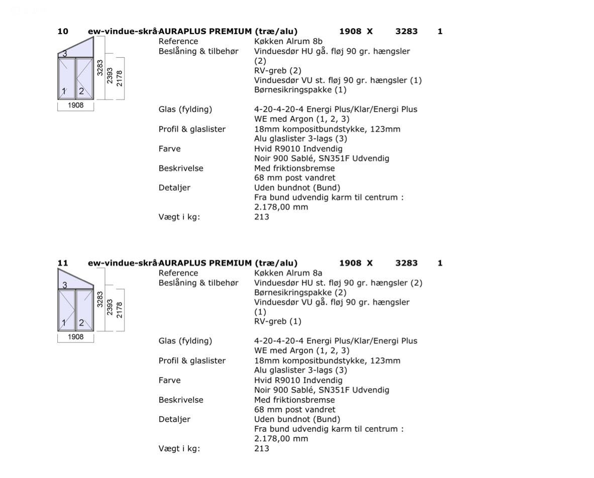 Solfilm på 4 vinduesdøre og to trekantede vinduer.